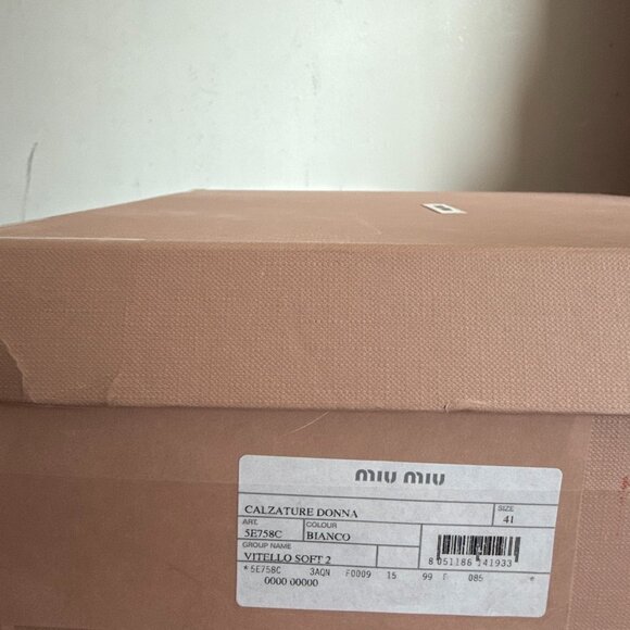 NWT Miu Miu Platform Low-top Sneakers White Leather Lace Up Sz 41 - Picture 3 of 10